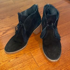 UGG Black Suede Fringe Boots